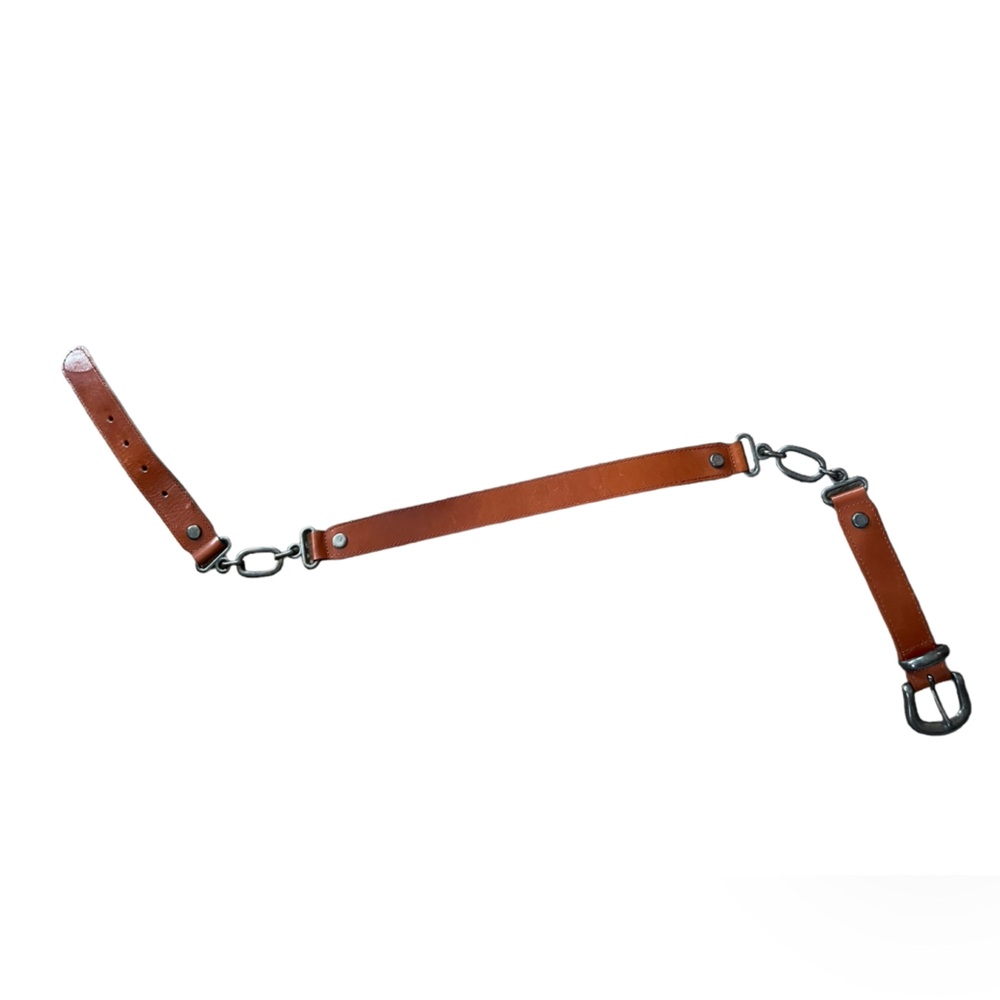 Doncaster Tan Luxury Western Utility Equestrian Metal Chain Link Belt - Picture 2 of 8